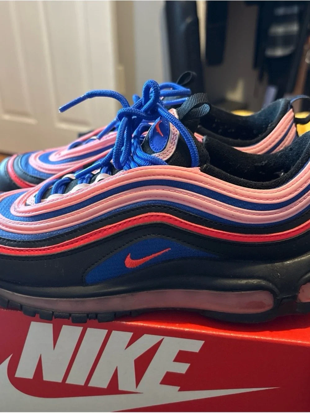 Nike Kids' Air Max 97 Sneakers - Navy, Pink & Red